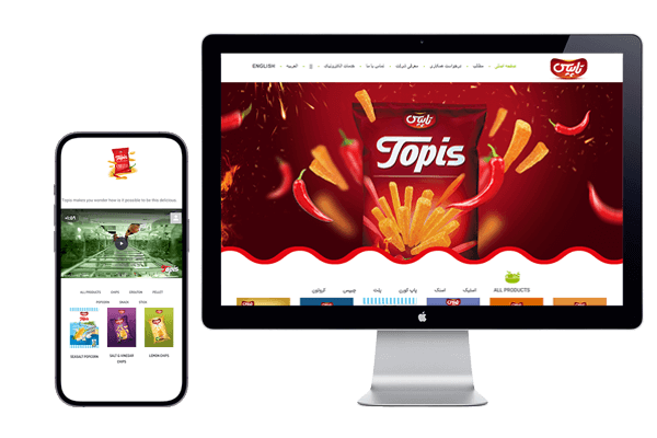 طراحی وب سایت شرکتی، برند تاپیس